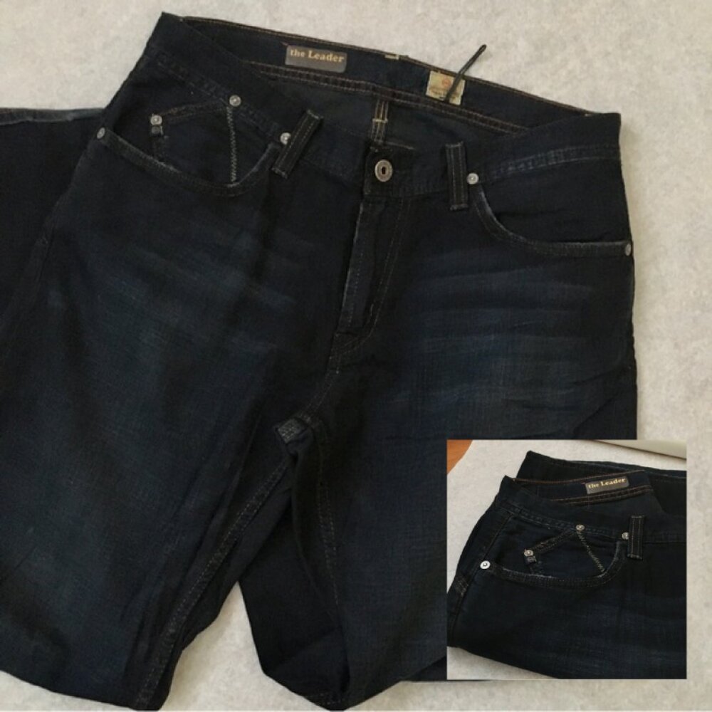 Designer AG Jeans Denim Washed Jeans Red Contrast Stitching | 31 Waist